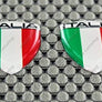 Italy Italia Flag Raised Clear Domed Lens Decal Mini Set 1.08"x 0.8"