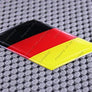 Germany Flag Raised Clear Domed Lens Decal Slanted 3"x 1.5"