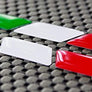 Italy Flag Raised Clear Domed Lens Slanted Decal Set ( Left & Right) 3"x 0.5"
