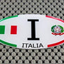 Italy Italia Flag Raised Clear Domed Lens Decal Oval 3"x 1.75"