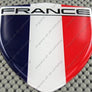 France Flag Raised Clear Domed Lens Decal 3.13"x 4.33"