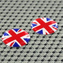 England UK Union Jack Flag Raised Clear Domed Lens Decal Set Round 1"
