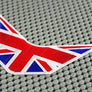 England UK Union Jack Flag Triumph Raised Clear Domed Lens Decal V Shape