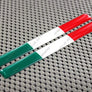 Italy Flag Raised Clear Domed Lens Decal Set 5"x 0.5"