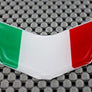 Italy Flag Chrome Outline Raised Clear Domed Lens Decal V Emblem