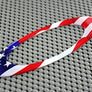 USA Flag Raised Clear Domed Lens Decal Oval 4.95"x 1.75"