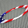 USA Flag Raised Clear Domed Lens Decal Oval 4.95"x 1.75"