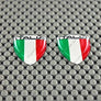 Italy Italia Flag Raised Clear Domed Lens Decal Mini Set 1.08"x 0.8"