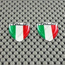 Italy Italia Flag Raised Clear Domed Lens Decal Mini Set 1.08"x 0.8"