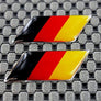 Germany Flag Raised Clear Domed Lens Decal Set Slanted 1.3"x 0.5"