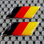 Germany Flag Raised Clear Domed Lens Decal Set Slanted 1.3"x 0.5"