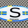 Sweden Flag Raised Clear Domed Lens Decal Oval