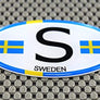 Sweden Flag Raised Clear Domed Lens Decal Oval