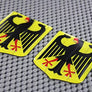 Germany Flag Crest Raised Clear Domed Lens Decal 2"x 2.36"