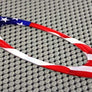 USA Flag Raised Clear Domed Lens Decal Oval 4.95"x 1.75"