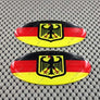 Germany Flag Crest Raised Clear Domed Lens Decal Set Oval 3"x 1.75"