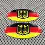 Germany Flag Crest Raised Clear Domed Lens Decal Set Oval 3"x 1.75"