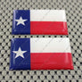 Texas Lone Star Flag Raised Clear Domed Lens Decal Set
