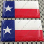 Texas Lone Star Flag Raised Clear Domed Lens Decal Set