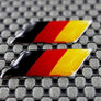 Germany Flag Raised Clear Domed Lens Decal Set Slanted 1.3"x 0.5"