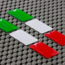 Italy Flag Raised Clear Domed Lens Slanted Decal Set 3" x 0.5"