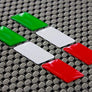 Italy Flag Raised Clear Domed Lens Slanted Decal Set 3" x 0.5"
