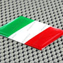 Italy Flag Raised Clear Domed Lens Decal 3"x 1.5"