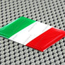 Italy Flag Raised Clear Domed Lens Decal 3"x 1.5"