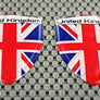 England Flag Raised Clear Domed Lens Decal Set 2.35"x 1.6"