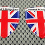England Flag Raised Clear Domed Lens Decal Set 2.35"x 1.6"