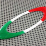 Italy Flag Raised Clear Domed Lens Decal Oval 4.95"x 1.75"