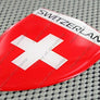 Switzerland Flag Raised Clear Domed Lens Decal