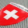 Switzerland Flag Raised Clear Domed Lens Decal