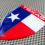 Texas Flag Raised Clear Domed Lens Decal