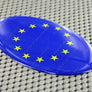 European Union Flag Raised Clear Domed Lens Decal Oval