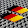 Germany Flag Raised Clear Domed Lens Decal Set Slanted 1.3"x 0.5"