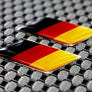 Germany Flag Raised Clear Domed Lens Decal Set Slanted 1.3"x 0.5"