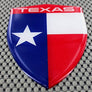 Texas Flag Raised Clear Domed Lens Decal