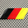 Germany Flag Raised Clear Domed Lens Decal Slanted 3"x 1.5"