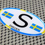 Sweden Flag Raised Clear Domed Lens Decal Oval