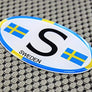 Sweden Flag Raised Clear Domed Lens Decal Oval