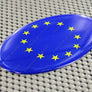 European Union Flag Raised Clear Domed Lens Decal Oval