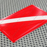Scuba Dive Flag Raised Clear Domed Lens Decal