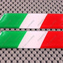 Italy Flag Raised Clear Domed Lens Decal Slanted Set 3.5"x 1"
