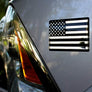 USA Flag Monochrome Raised Clear Domed Lens Decal Set (Left & Right) 3.75"x 2"