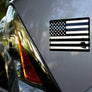 USA Flag Monochrome Raised Clear Domed Lens Decal Set (Left & Right) 3.75"x 2"