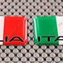 Italy Italia Flag Raised Clear Domed Lens Decal Mini Set 2"x 1.25"
