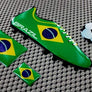 Brazil World Cup Soccer Shoe Raised Clear Domed Lens Decal (4 Piece Set)