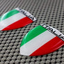 Italy Italia Flag Raised Clear Domed Lens Decal Set 1.6"x 2.16"