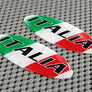 Italy Italia Flag Raised Clear Domed Lens Decal Set Oval 3"x 1.25"